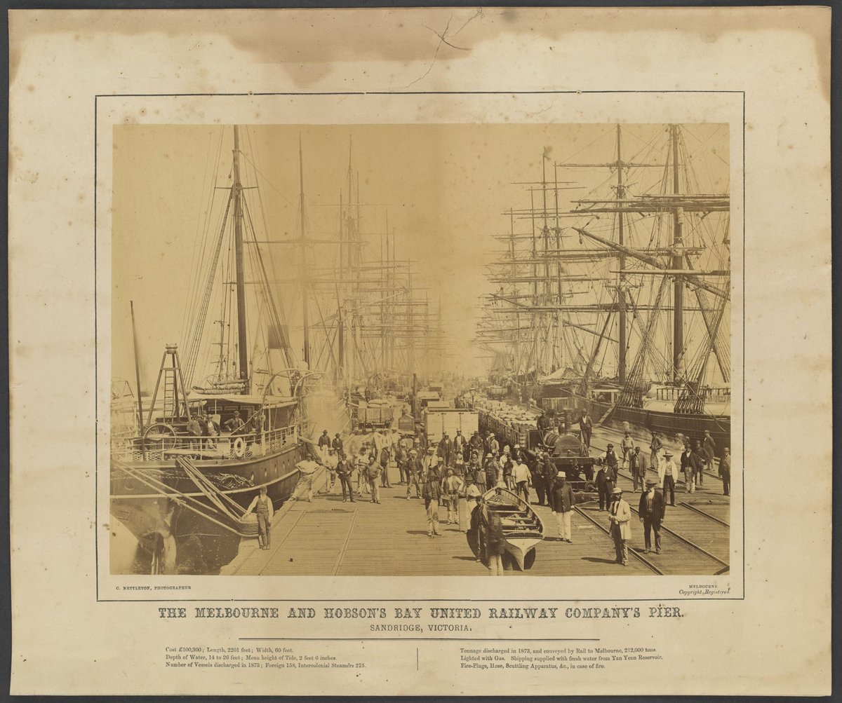 THE MELBOURNE AND HOBSON'S BAY UNITED RAILWAY COMPANY'S PIER. SANDRIDGE, VICTORIA, Port Melbourne (1873)