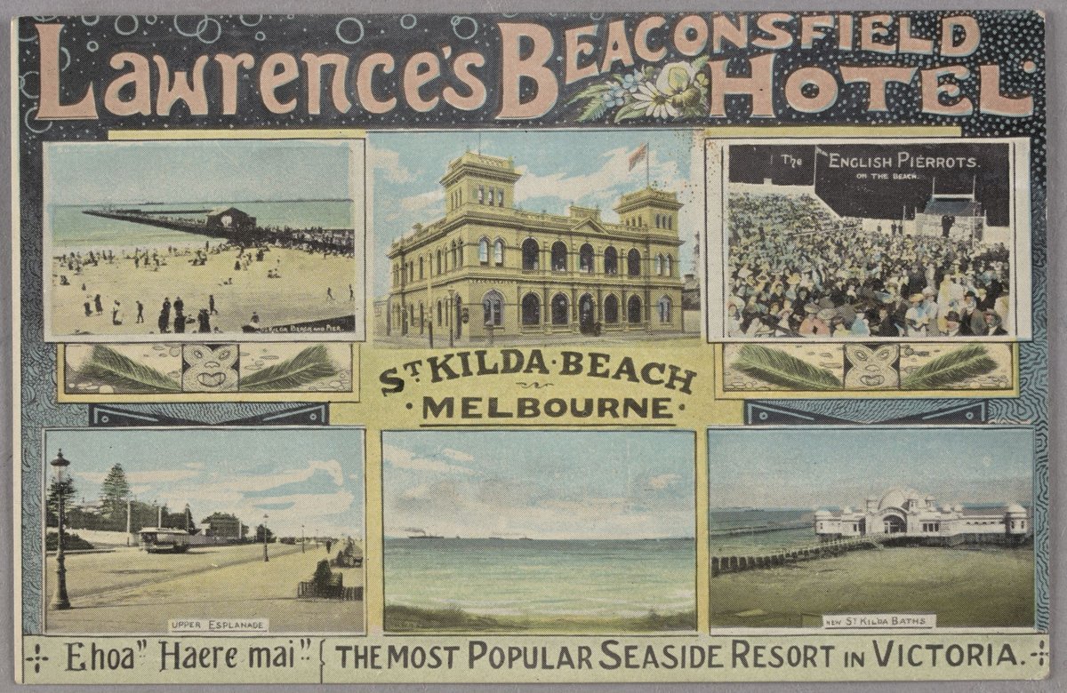 Lawrence's Beaconsfield Hotel. St. Kilda Beach Melbourne, St Kilda (1900–30)