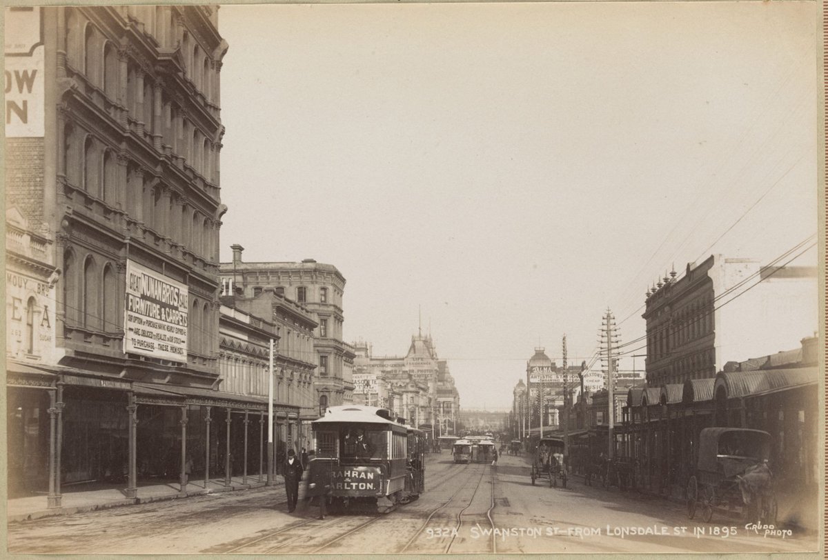 Swanston St from Lonsdale St in 1895, Melbourne City