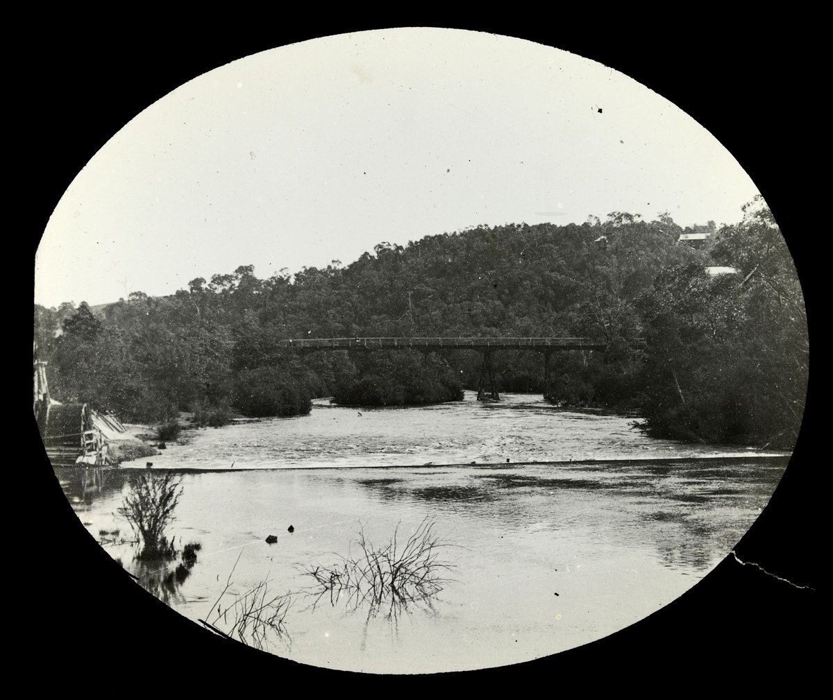 Timber bridge on the Yarra River, Victoria (1909)