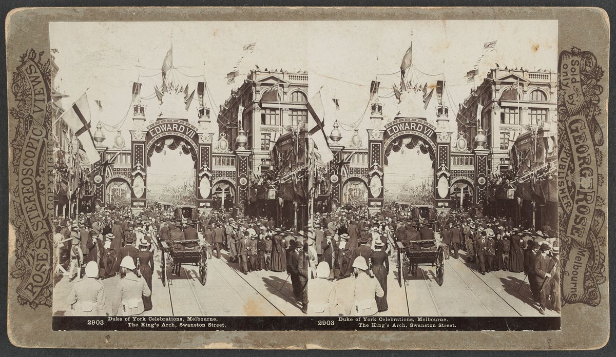 Duke of York Celebrations Melbourne. The King's Arch Swanston Street, Melbourne City (1901)