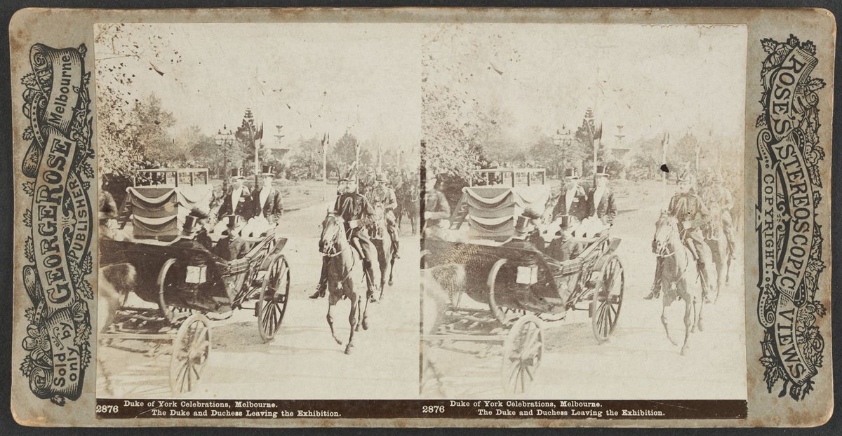 Duke of York Celebrations, Melbourne. The Duke and Duchess Leaving the Exhibition (1901)