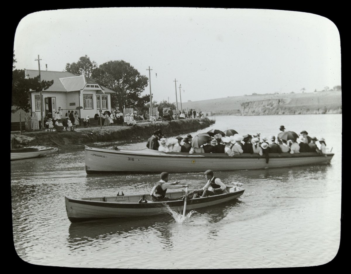 Two boats on the Saltwater (i.e. Maribyrnong) River (1906–14)