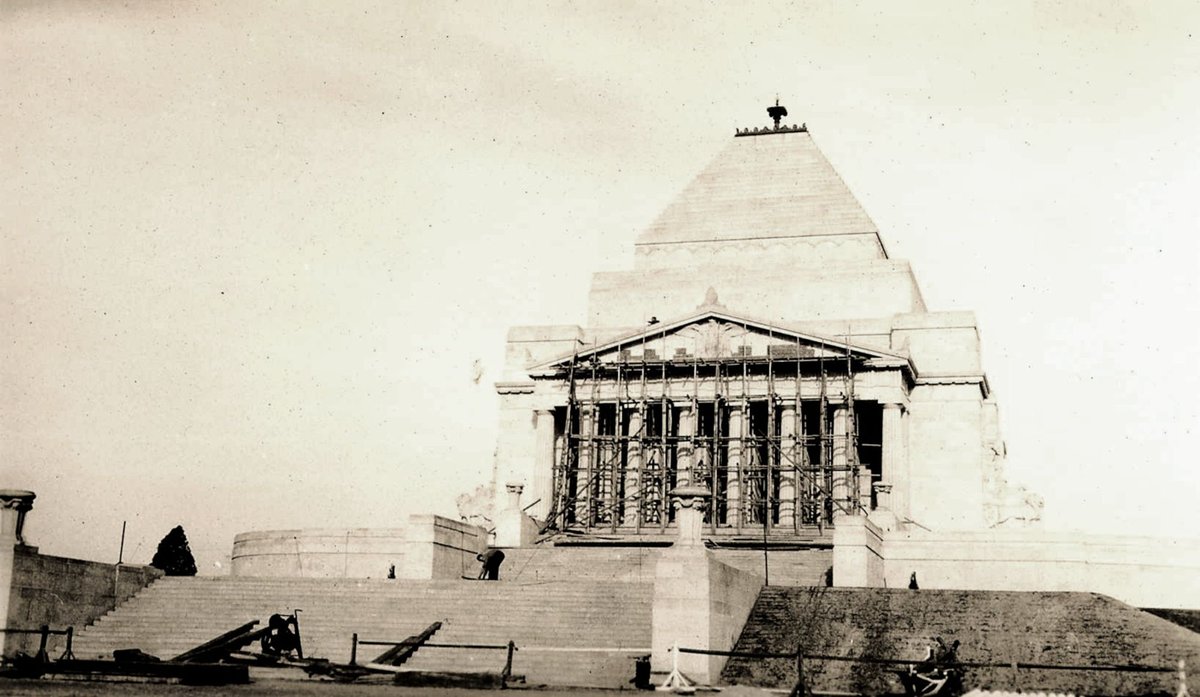 Forecourt and portico nearing completion Shrine of Remembrance Melbourne, Melbourne City (1934)