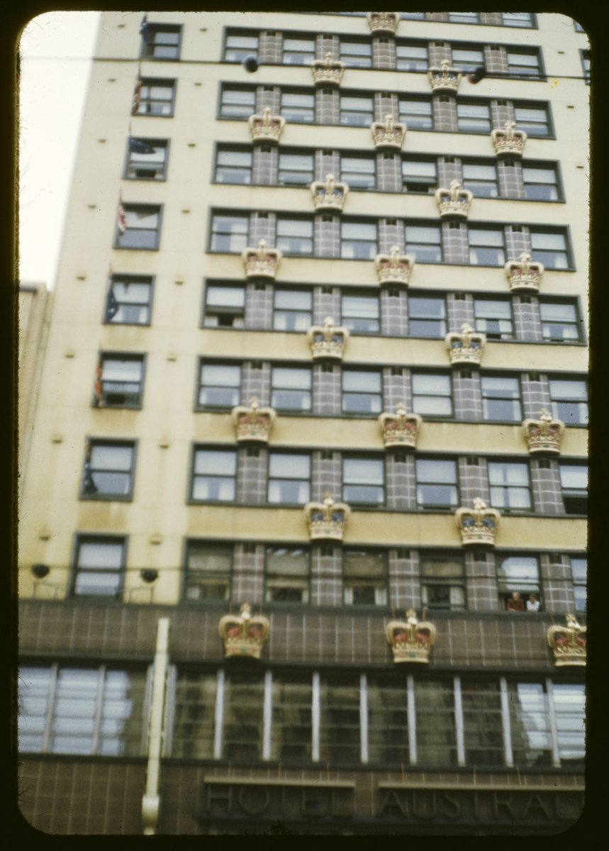 Coronation decorations in Melbourne, Victoria (1953)
