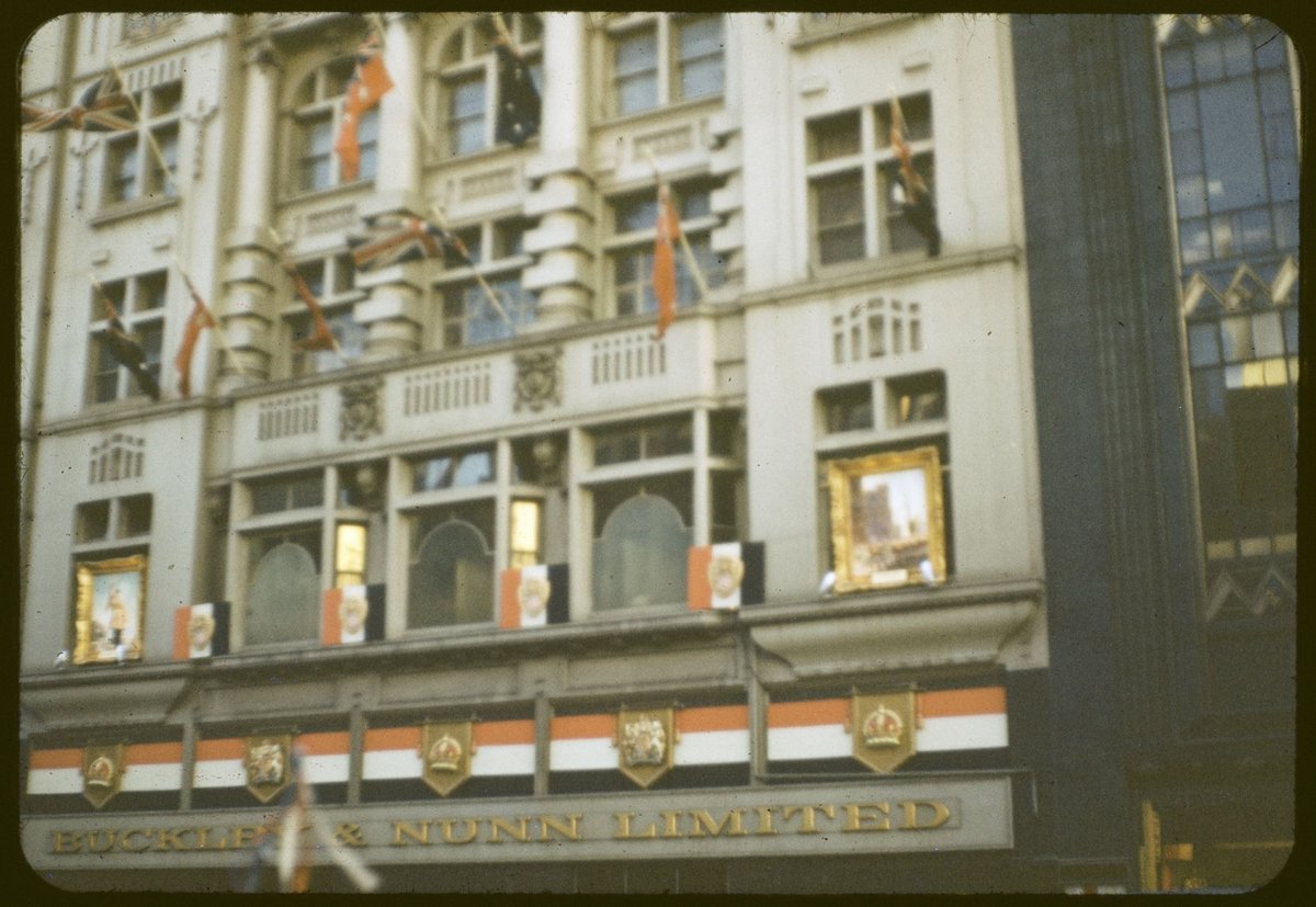 Coronation decorations in Melbourne, Victoria (1953)