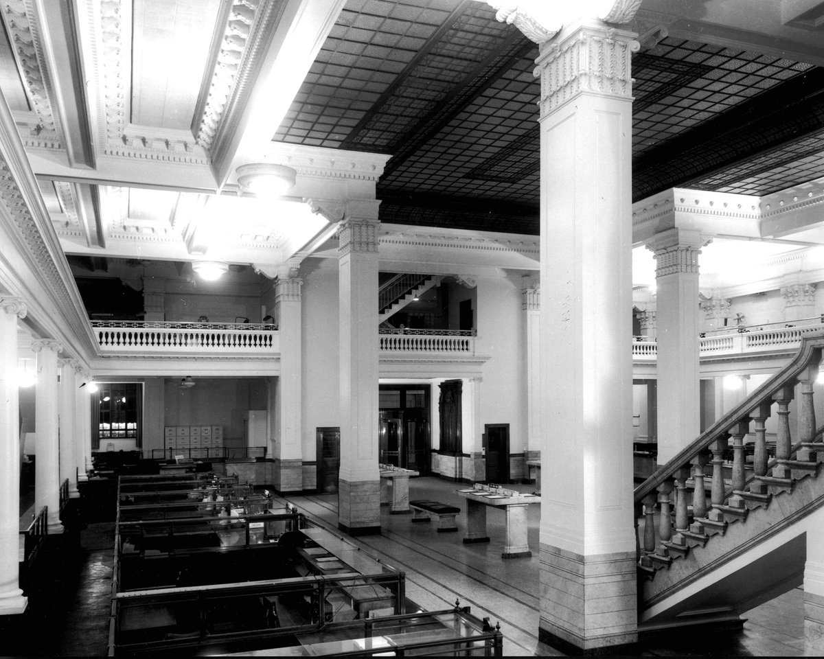 Interior, Banking chamber, National Bank of Australasia, 279 Collins Street, Melbourne, Melbourne City (1953)