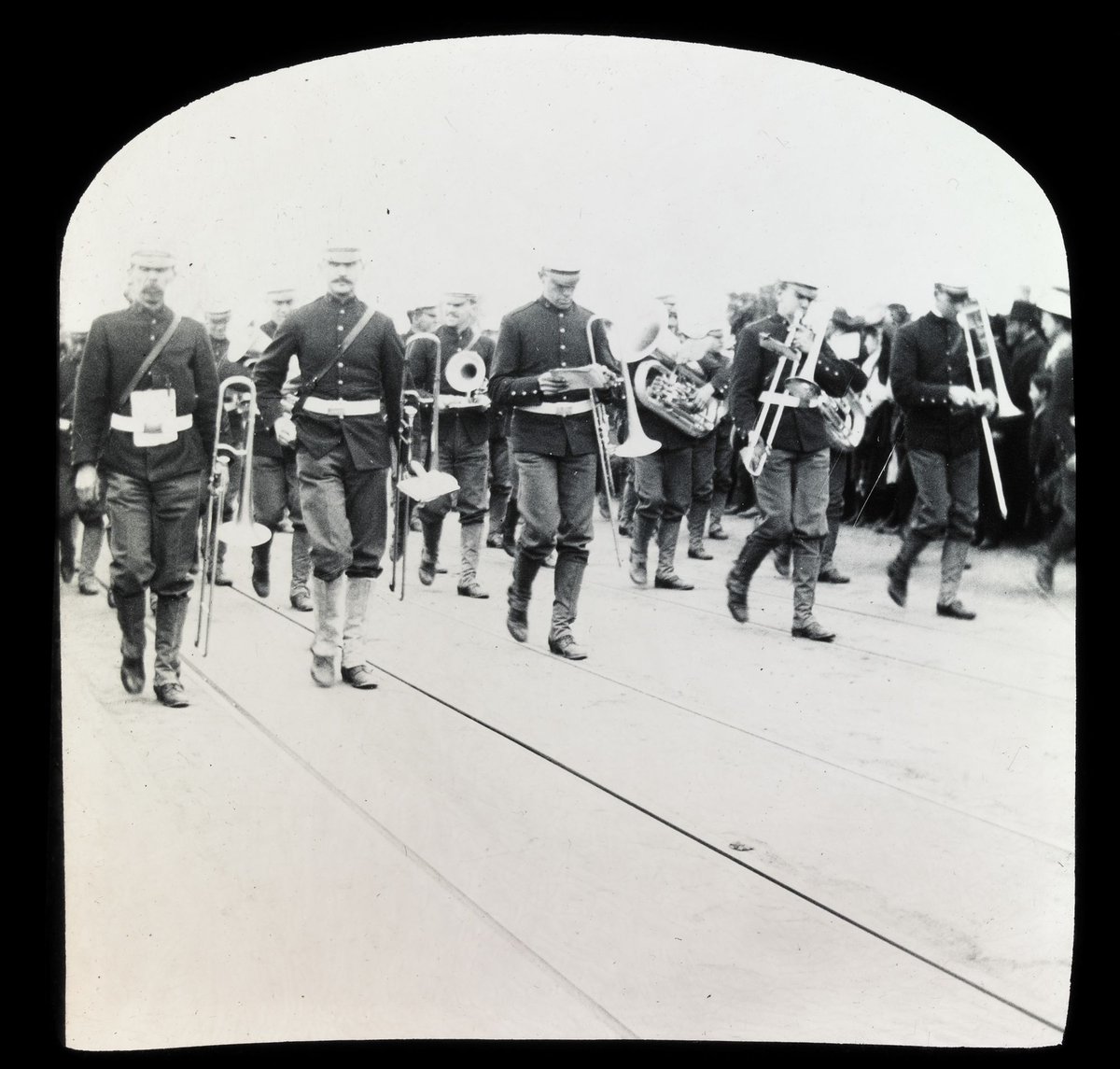 Officers of the U.S. Great White Fleet on parade in Melbourne, 1908