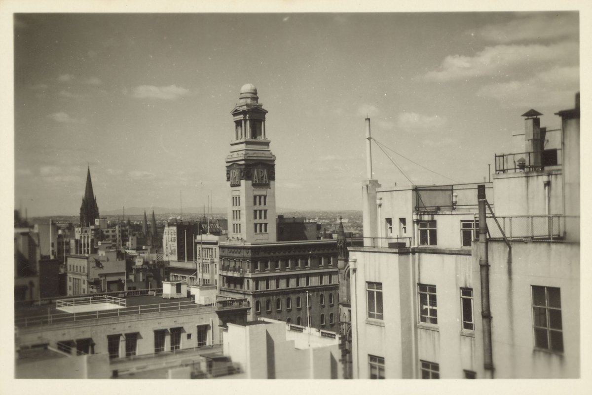 Looking over Melbourne, from the Temple Court roof, Vic (1948)