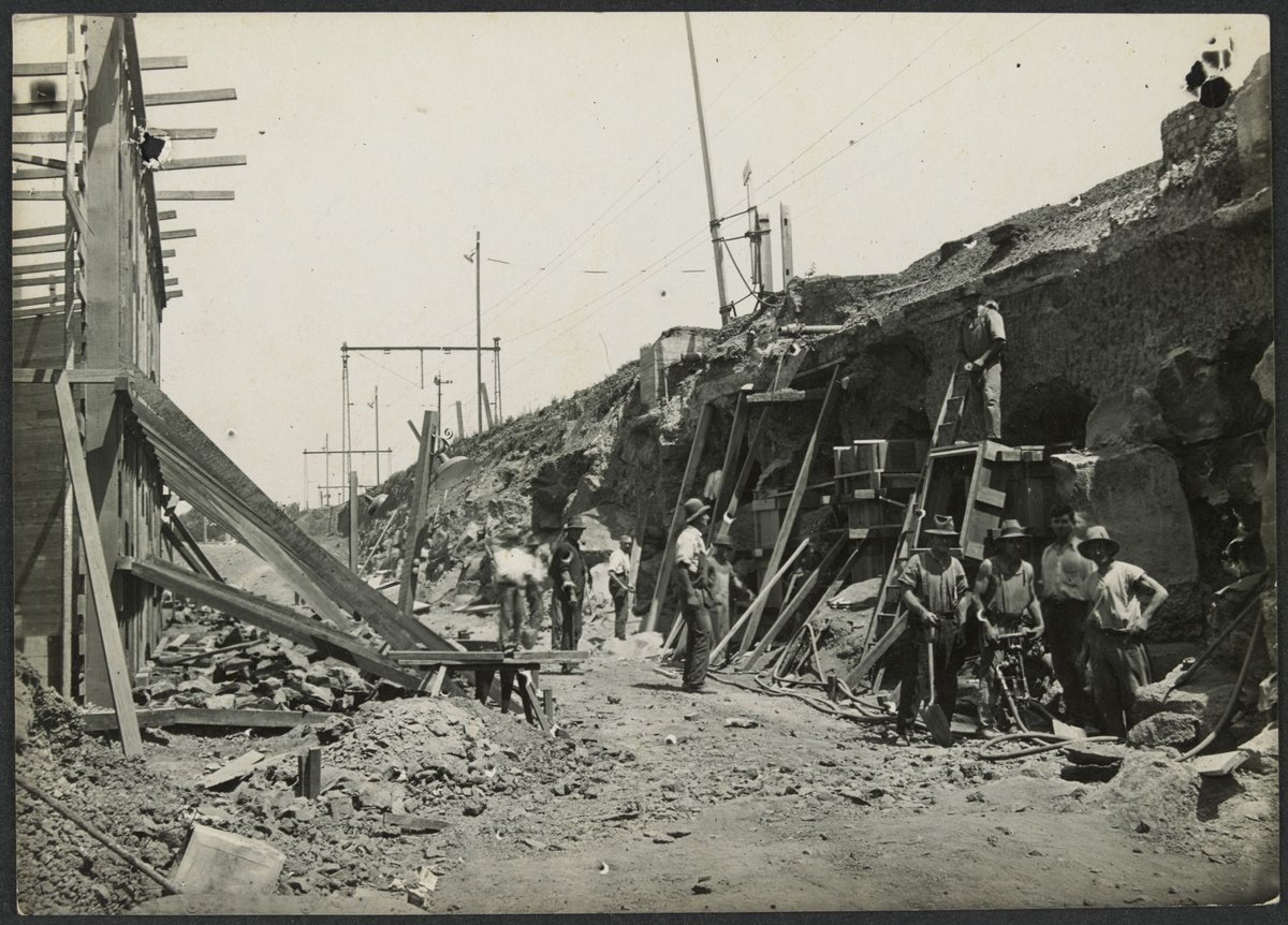 South Kensington to West Footscray, excavations for railway (1926–27)