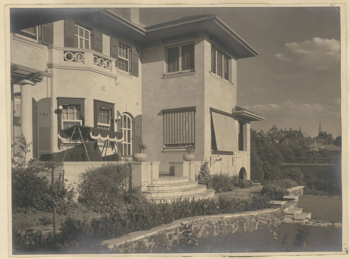 Rear elevation residence of Mrs C. Moore Orrong Road Toorak Vic (1924)