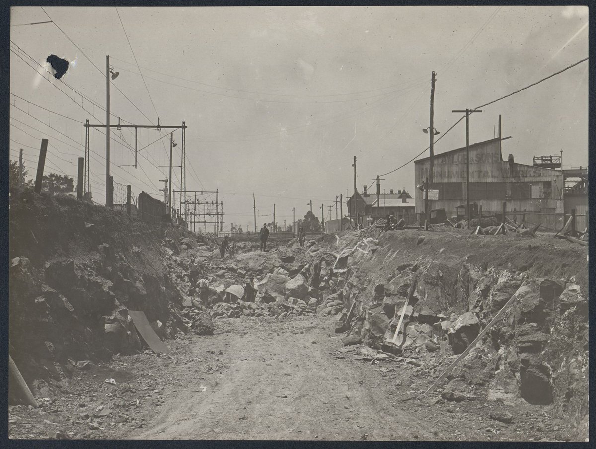 South Kensington to West Footscray, excavations for railway (1926–27)