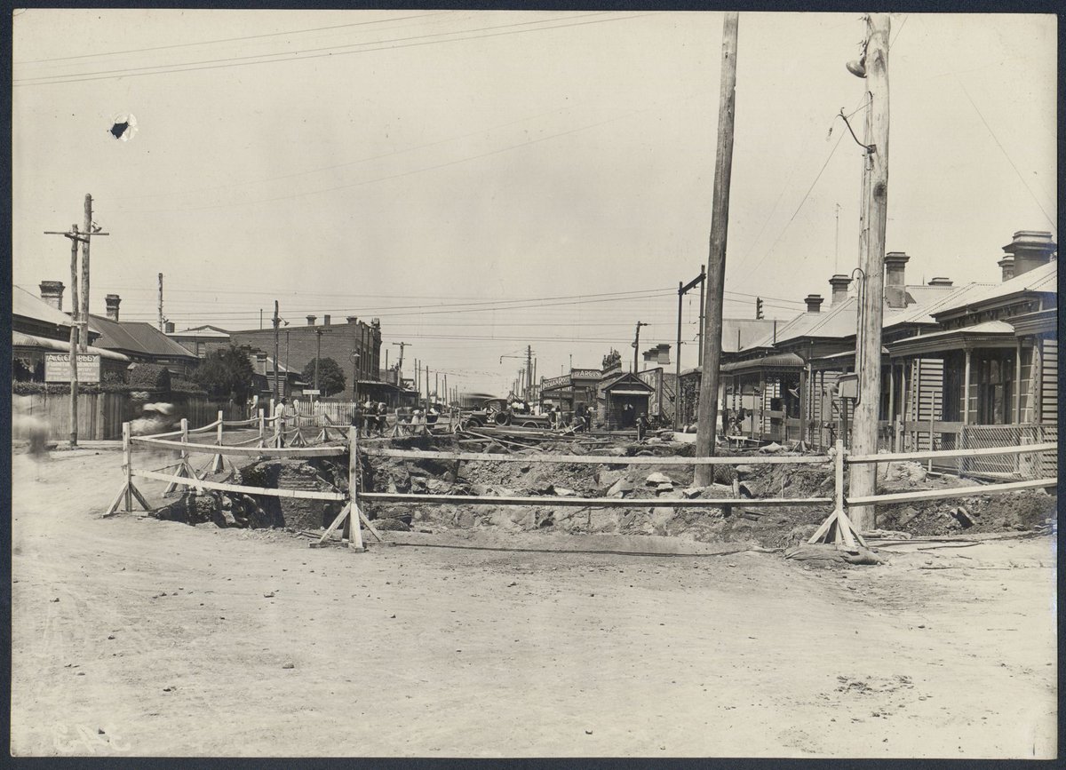 "South Kensington to West Footscray, excavations for railway" (1926–27)