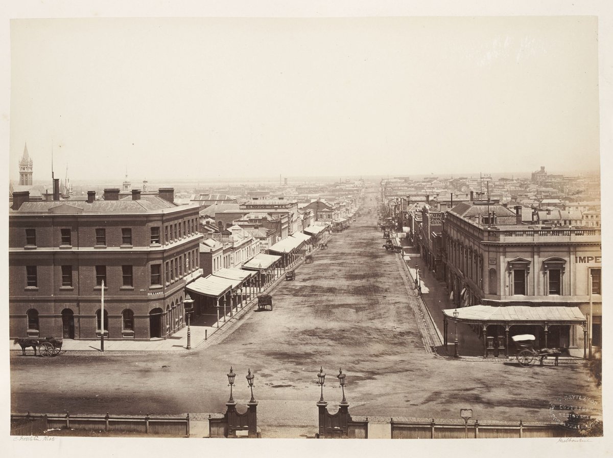 Bourke street, looking West, Melbourne City (1870–80)