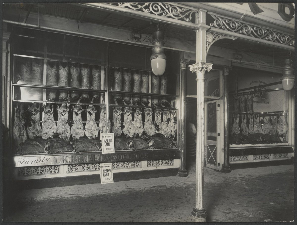 Interior and exterior, T.K.Bennet & Woolcock, Family Butcher, Collingwood (1913–16)