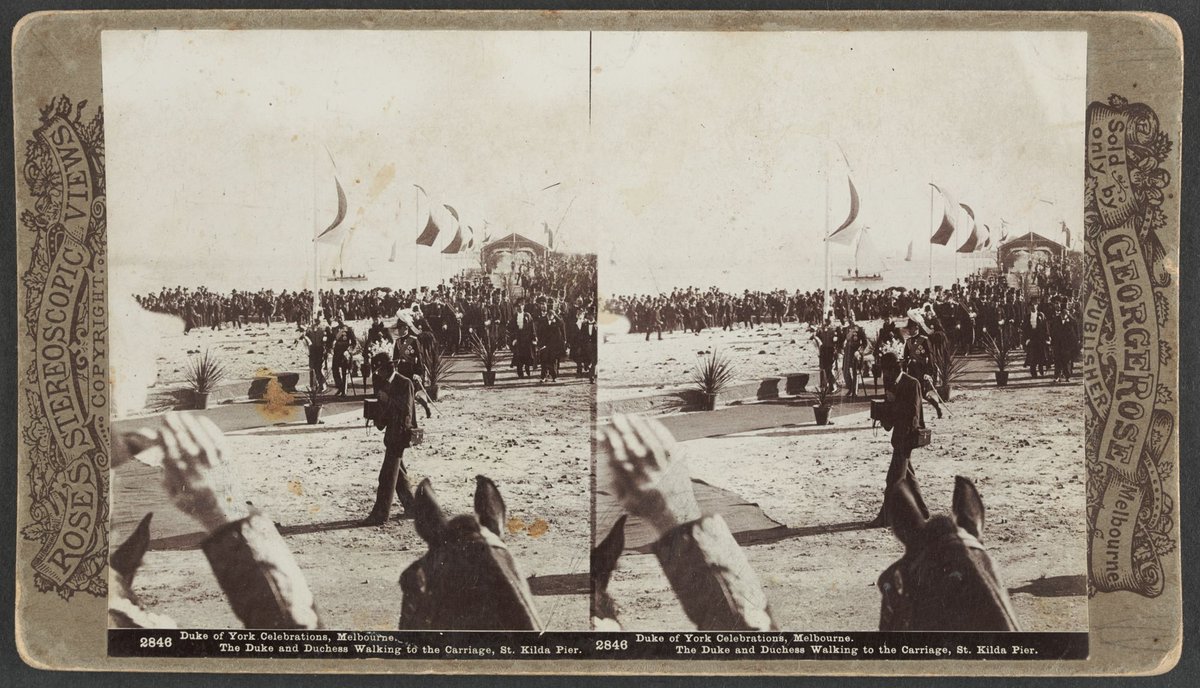 Duke of York Celebrations Melbourne. The Duke and Duckess Walking to the Carriage St. Kilda Pier, St Kilda (1901)