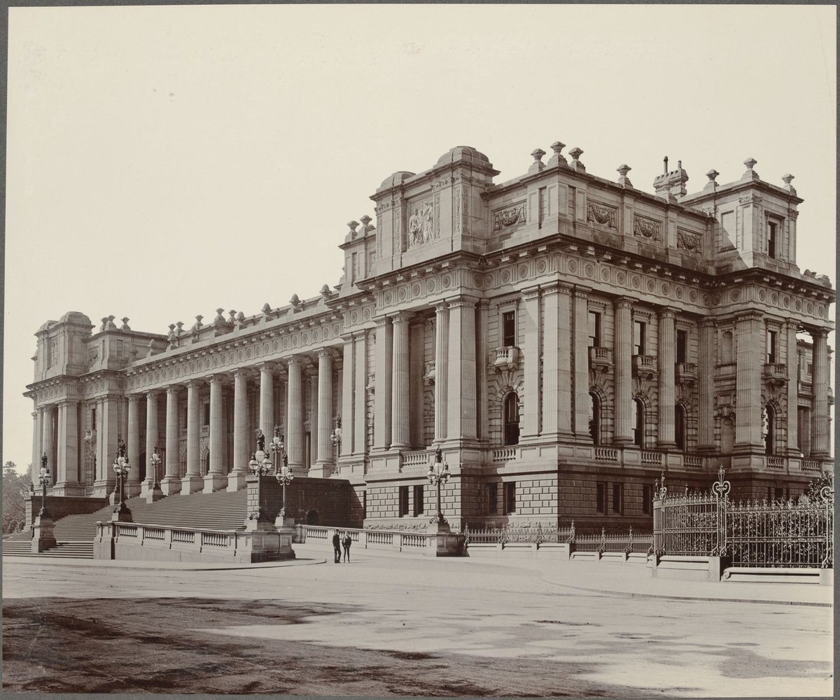 Parliament House, Spring Street, facing end of Bourke Street. (Occupied temporarily by Commonwealth Parliament), East Melbourne (1901)