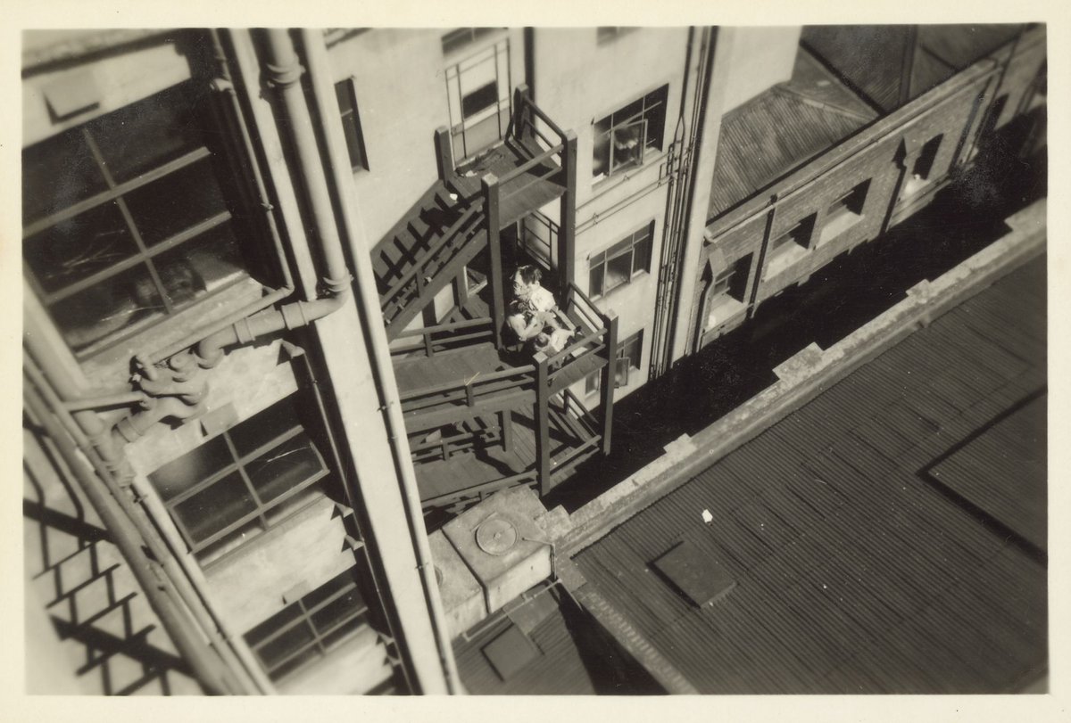 Looking over Melbourne, from the Temple Court roof, Vic (1948)