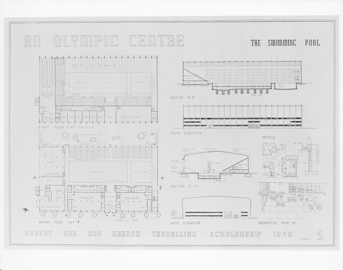 Plan of swimming pool for an Olympic Centre, Albert Park (1949)