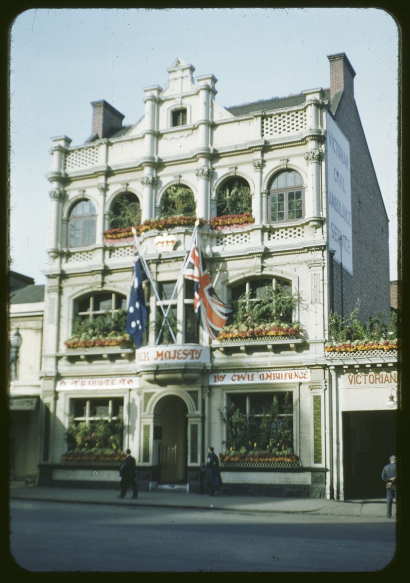 Coronation decorations in Melbourne, Victoria (1953)