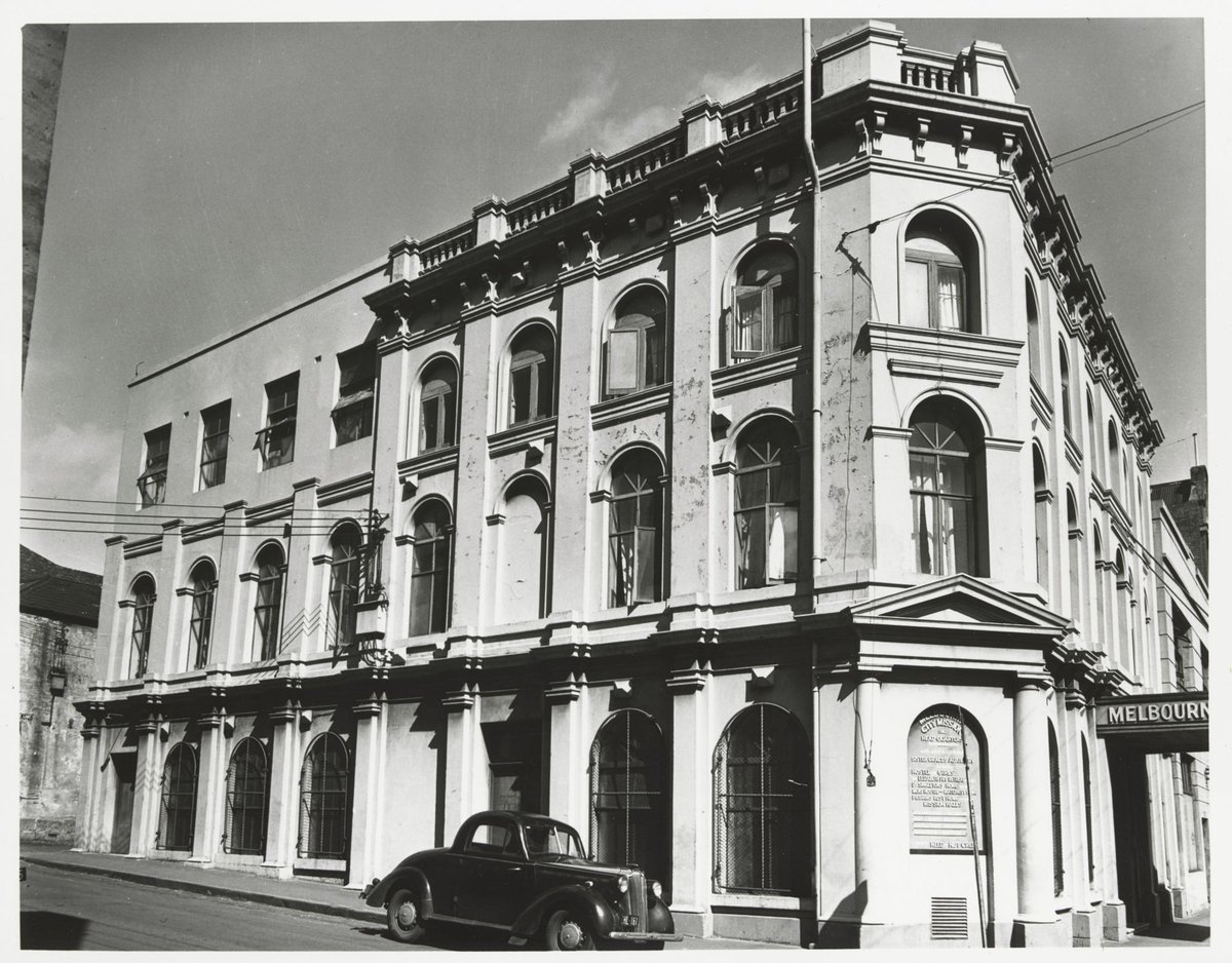 Exhibition Street - east side, at north-east Corner with Little Lonsdale Street, Melbourne City (1950)