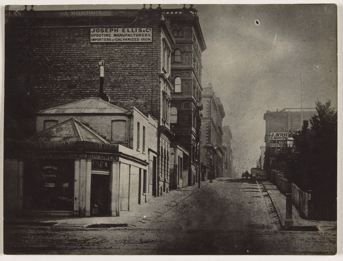Flinders Lane East, from Swanston Street, Melbourne City (c. 1880)
