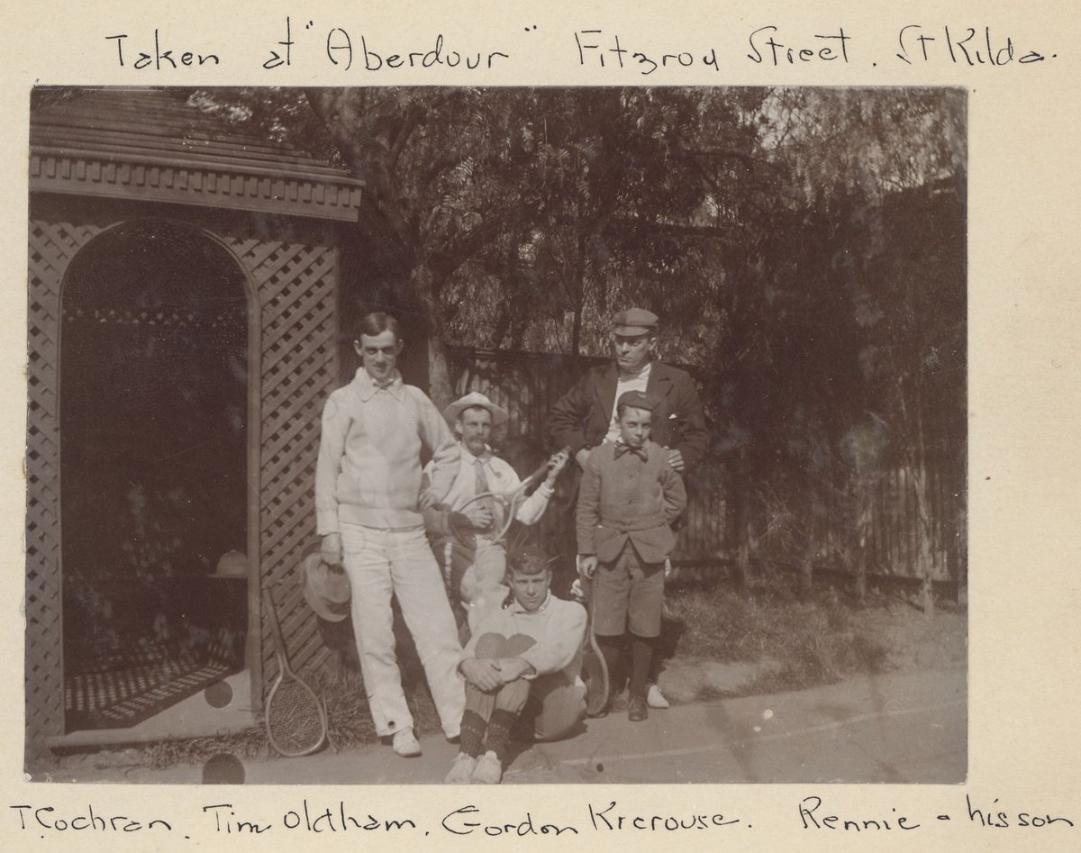 Tennis players at 'Aberdour', Fitzroy Street, St. Kilda, St Kilda (1910–30)