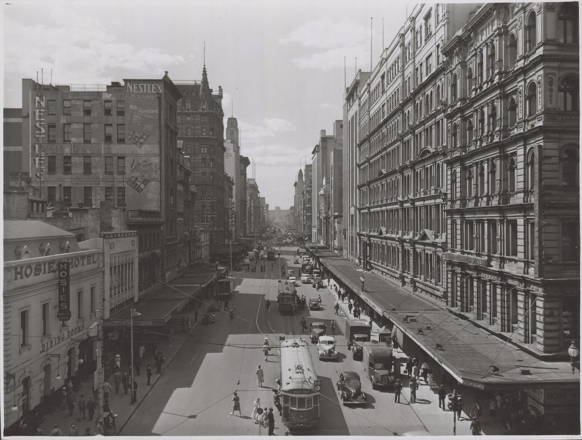 Views along Elizabeth Street, Melbourne, Victoria, Melbourne City (1946–53)