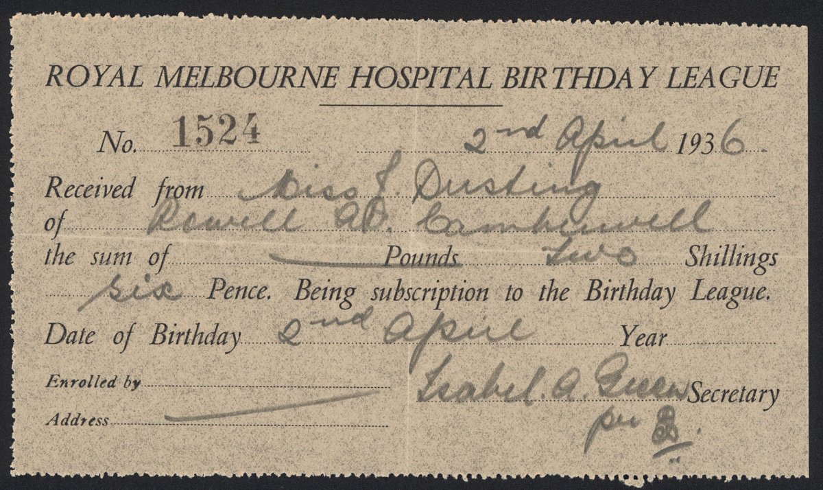 Ephemera relating to the Melbourne Hospital Birthday League, Melbourne City (1933–36)