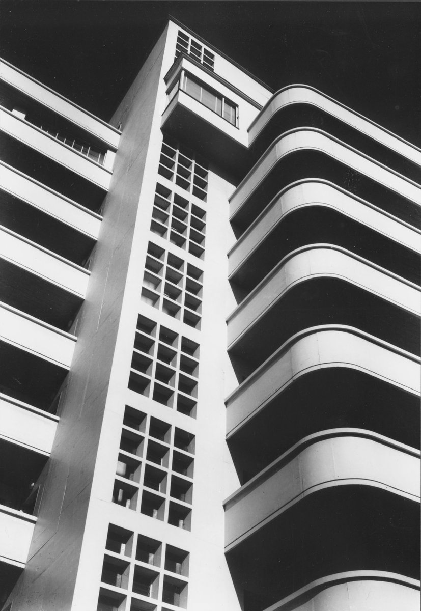 Facade details, Stanhill flats, 34 Queens Road, Melbourne (1951)