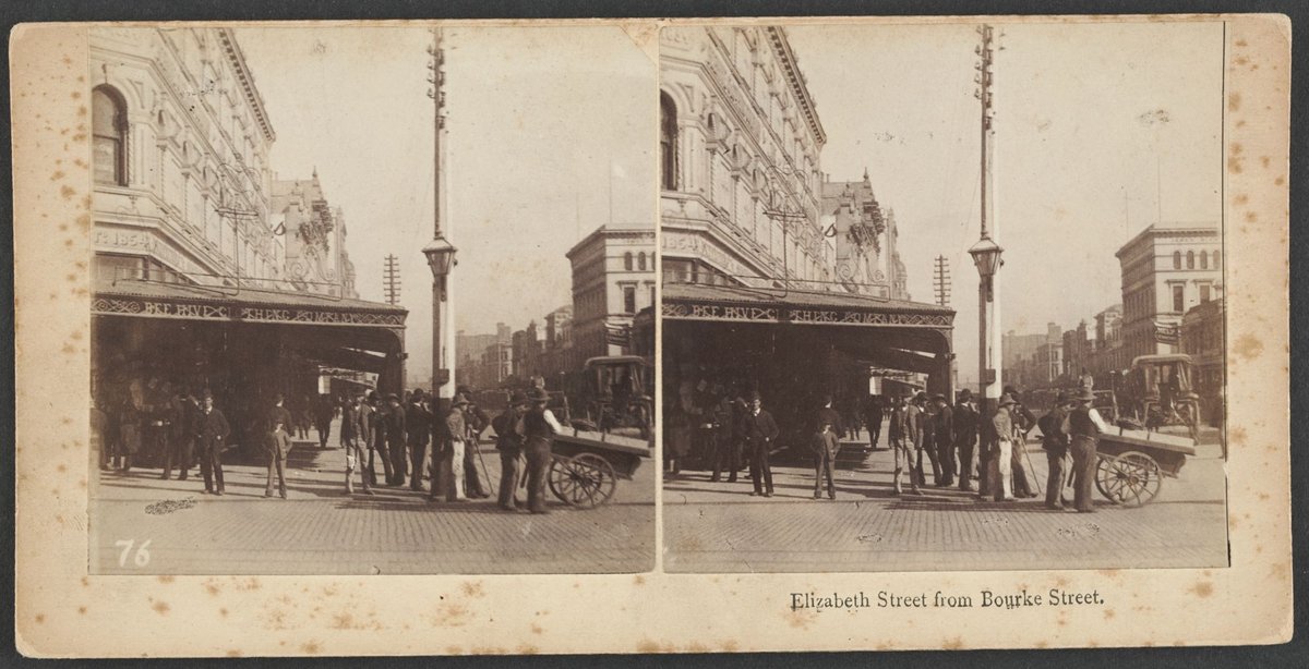 Elizabeth Street from Bourke Street, Melbourne City (c. 1890)