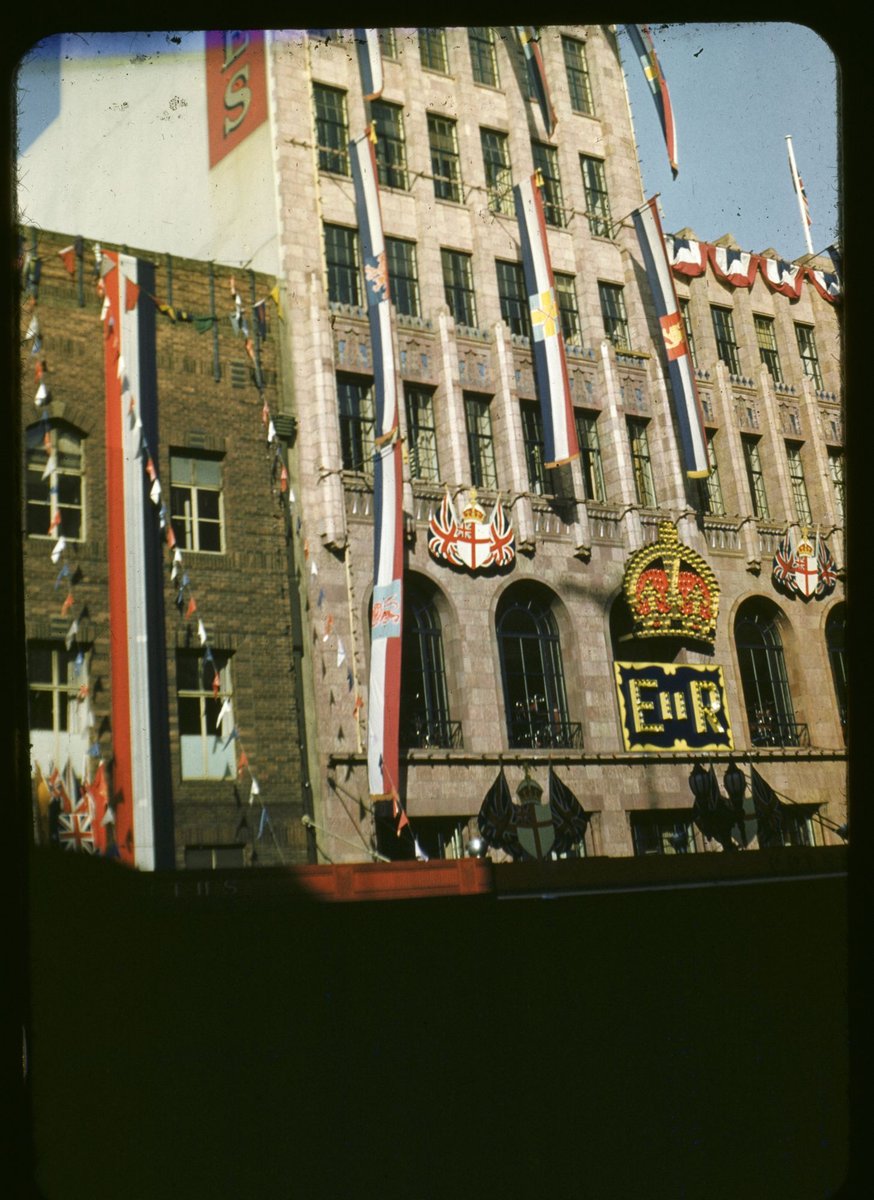 Coronation decorations in Melbourne, Victoria (1953)