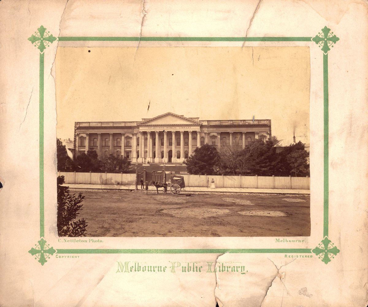 Melbourne Public Library (later State Library of Victoria), [with portico completed], Melbourne City (1870–73)
