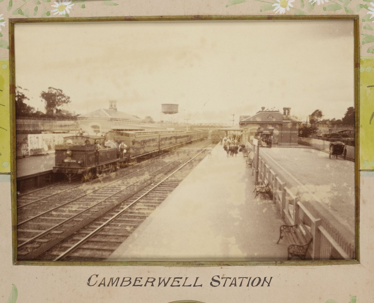 Framed photographs of Joseph Kilmartin and staff of the Camberwell Railway Station presented to Joseph Kilmartin Esq (1900)