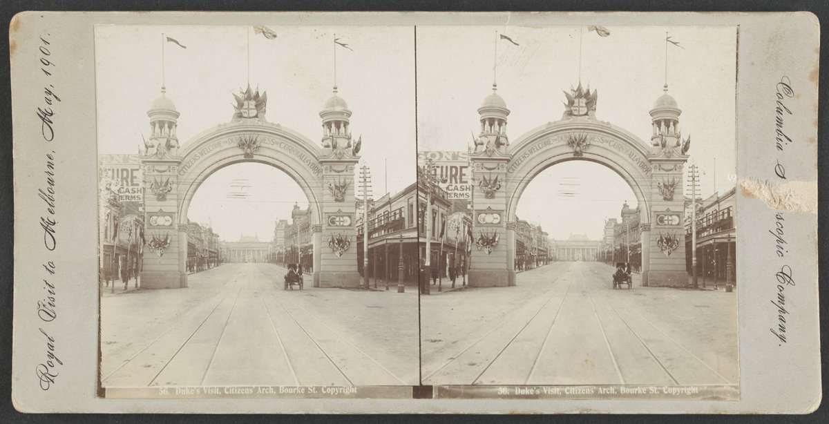 Duke's Visit, Citizens' Arch, Bourke St, Melbourne City (1901)