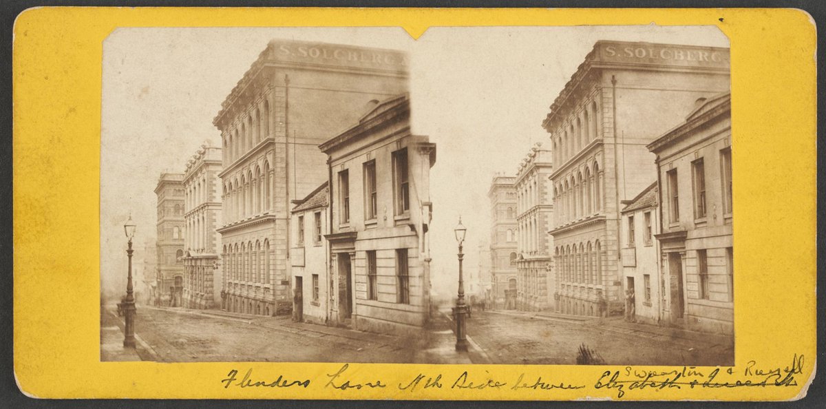 Flinders Lane, Melbourne, between Exhibition and Russell Streets?, Melbourne City (c. 1860)