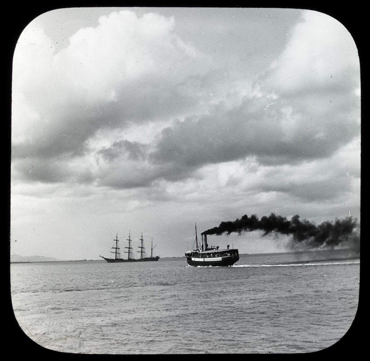 Passenger steamer and sailing ship in Port Phillip Bay (1906–14)