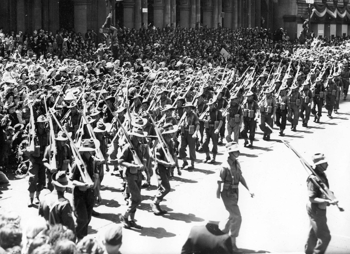 17th Brigade marching through Melbourne (c. 1943)