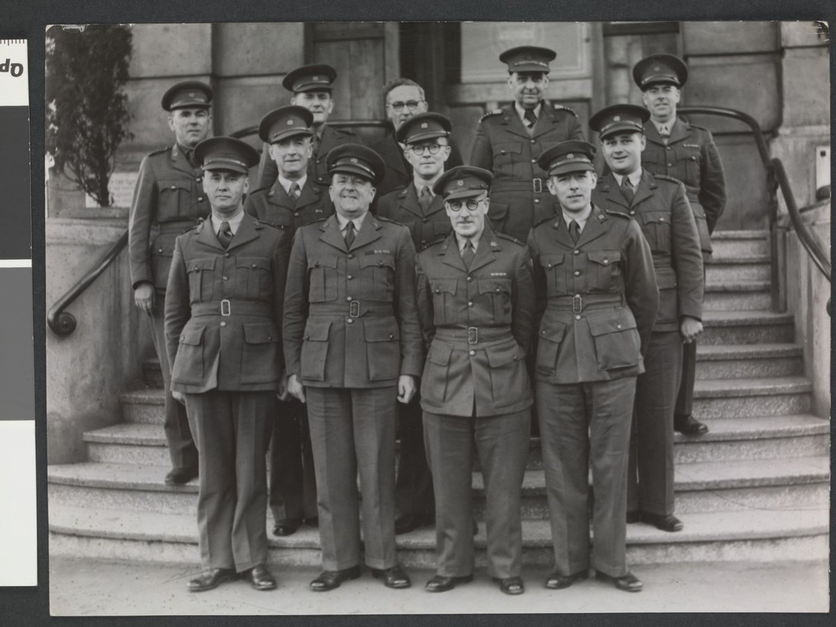 Y.M.C.A. Commissioners who are delegates to a meeting of Y.M.C.A. National War Services Committee held in Melbourne (c. 1943)