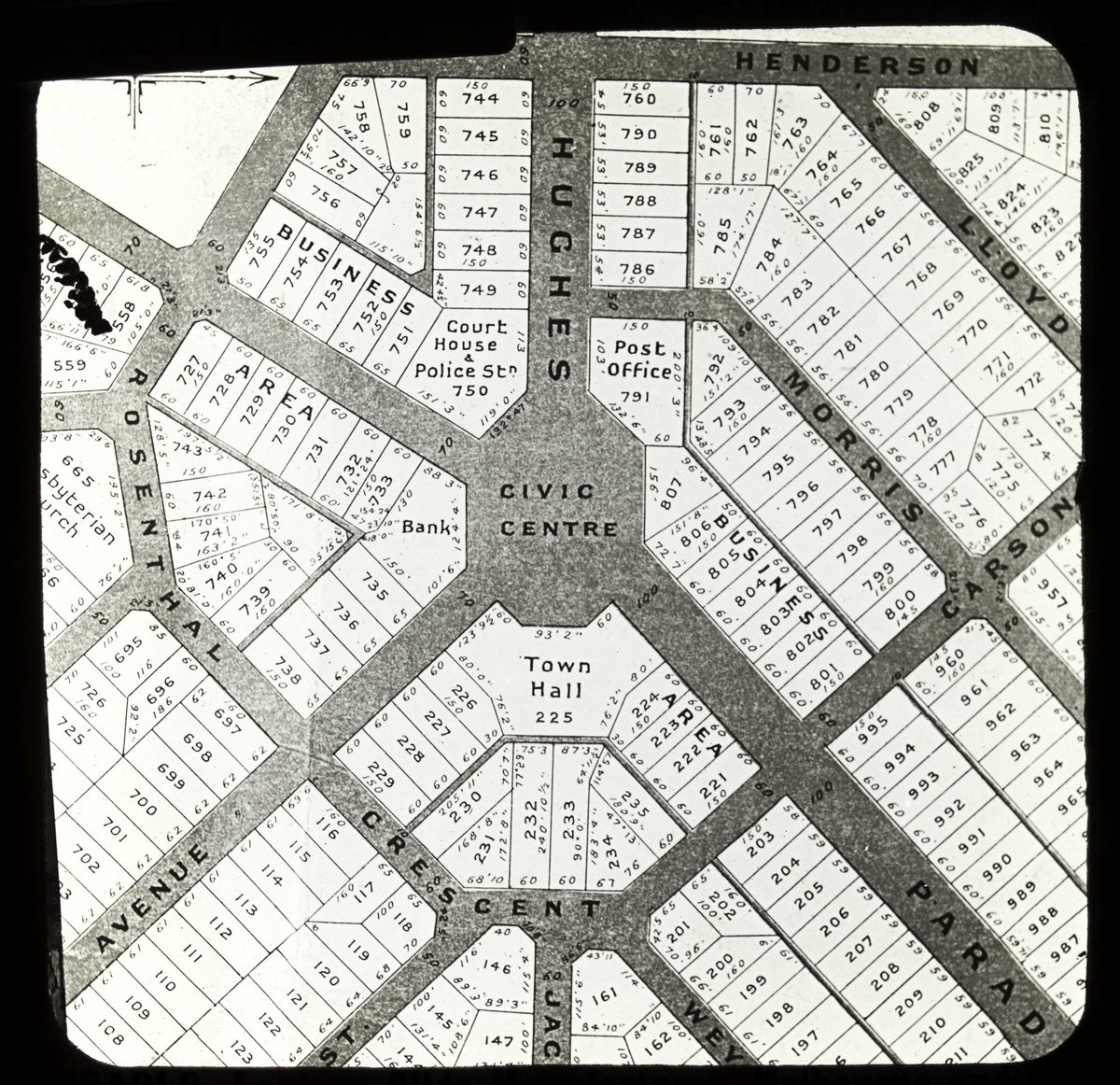 [Diagrammatic map of Reservoir streets and alloments around civic centre, Victoria] (1940s)