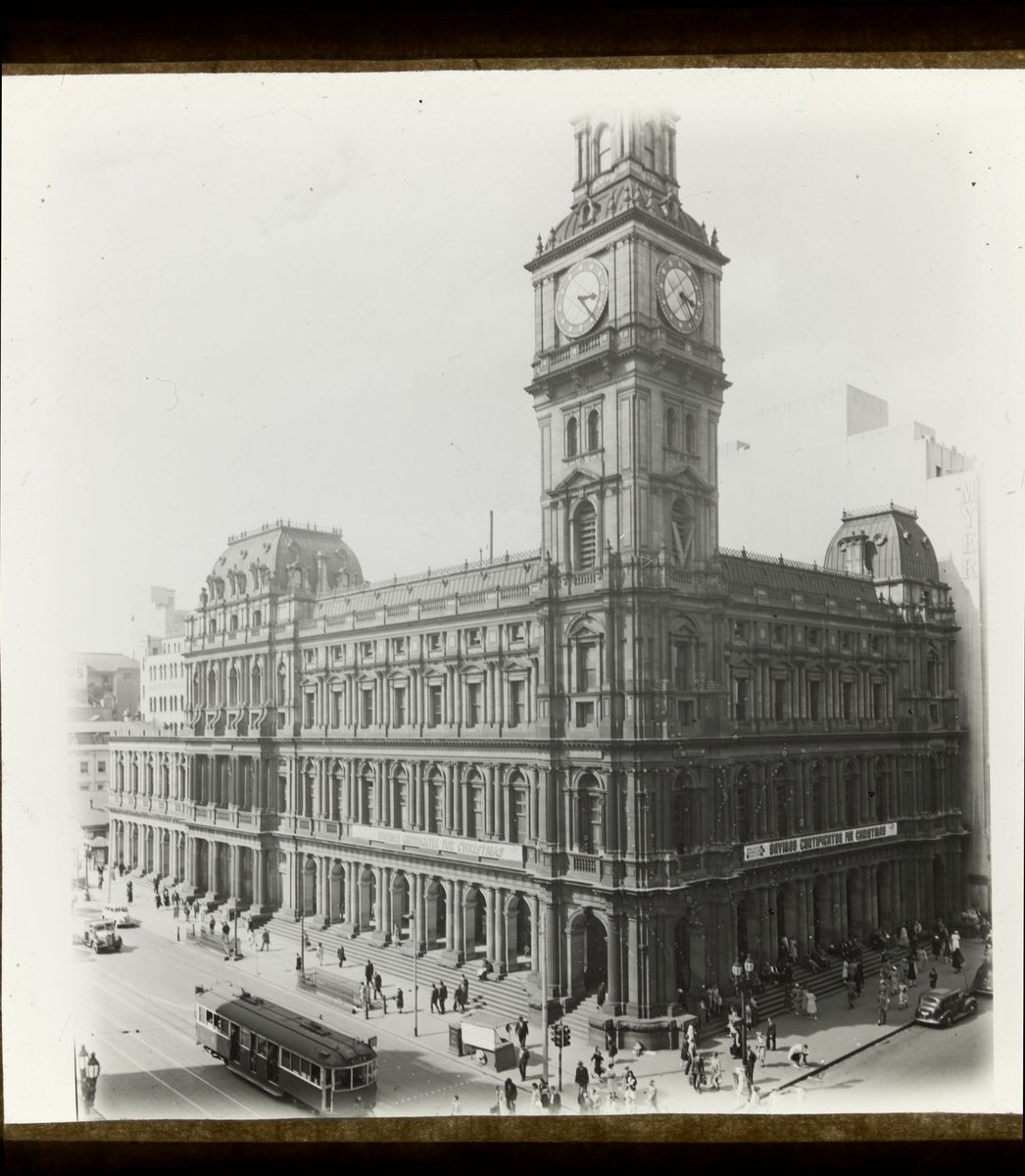 G.P.O. Melbourne, from the corner of Bourke and Elizabeth Streets, Melbourne City (1910–30)