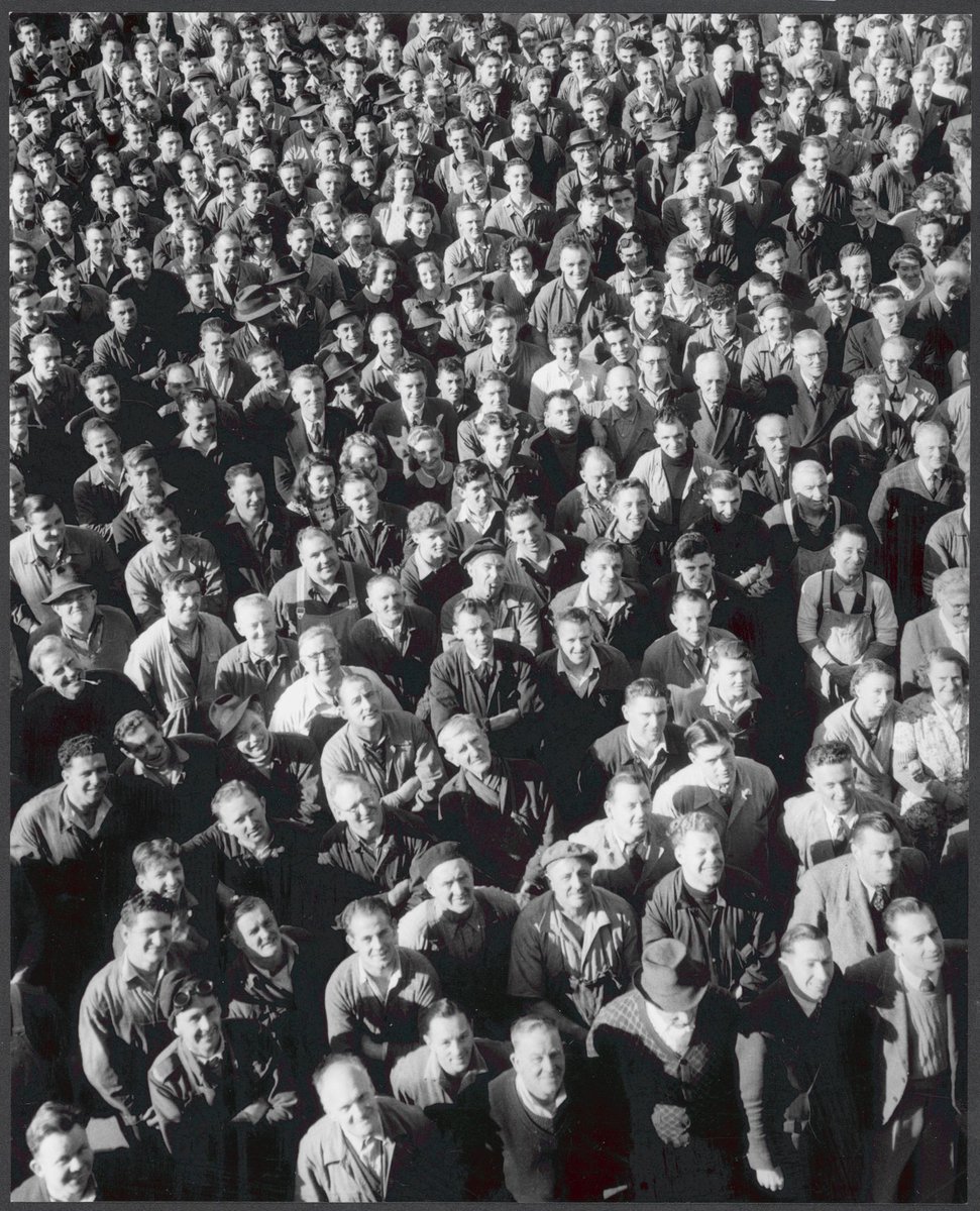 Shift change of staff at Kelly and Lewis, Springvale, Victoria (1949)