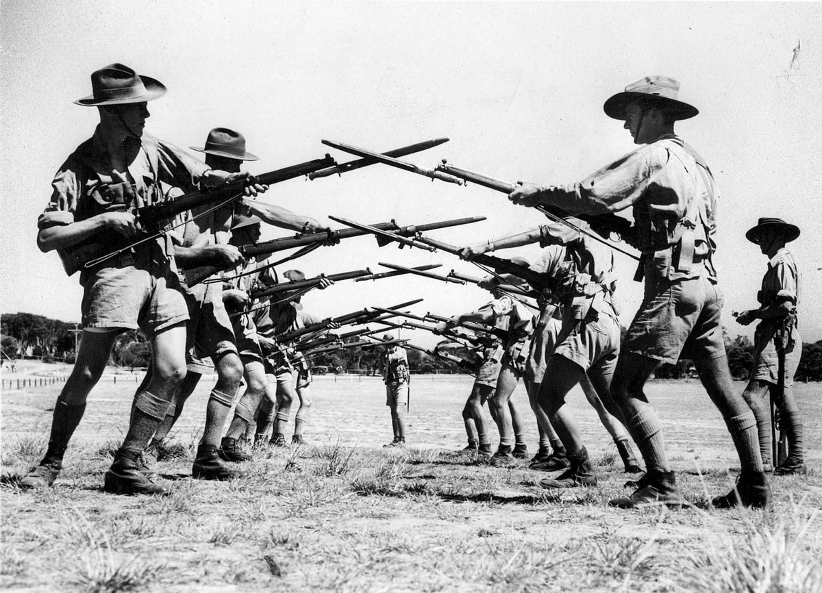 Men of the Melbourne University Rifles in training, Parkville (1938–44)