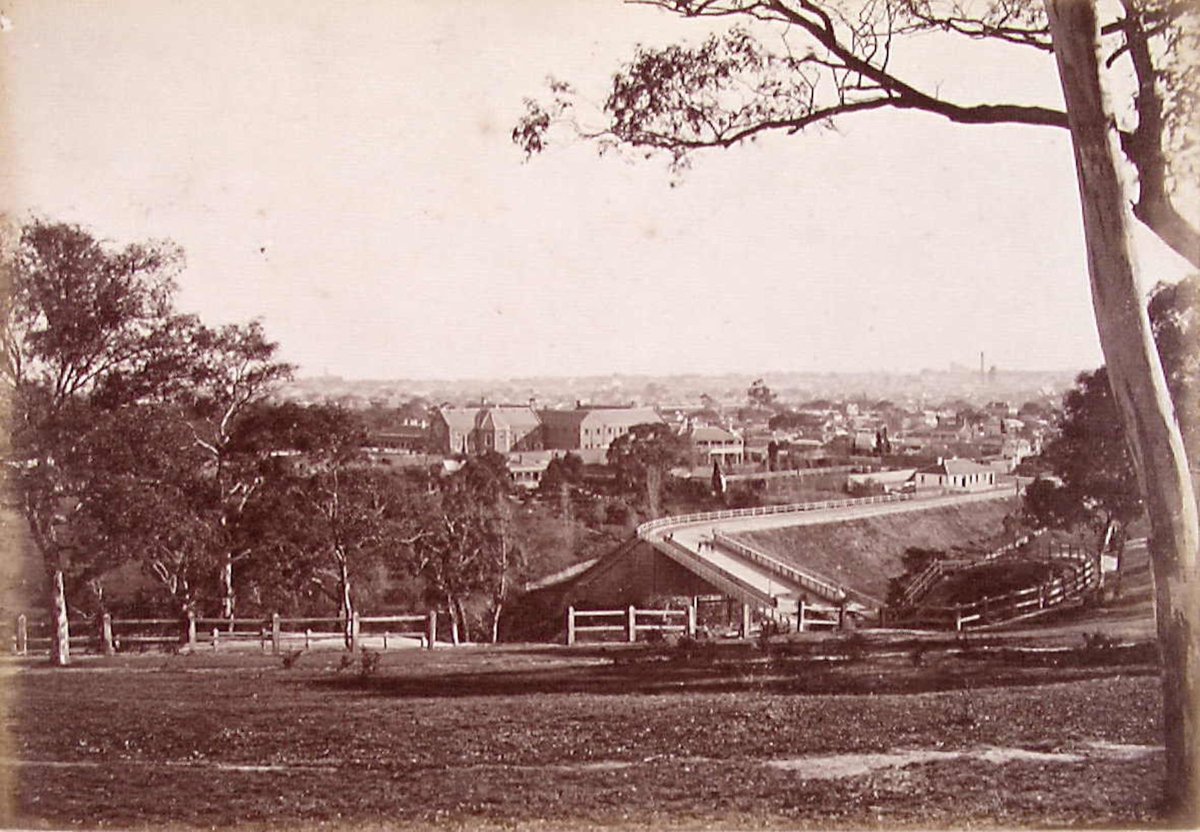 Abbotsford & Johnston St. Bridge from Studley Park, Kew (1870–80)