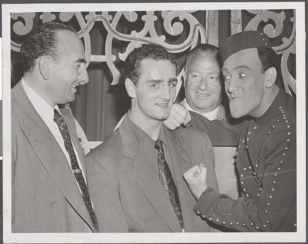 Frank Johnson, British lightweight boxing champion, backstage at the Tivoli, Melbourne, Vic (c. 1953)