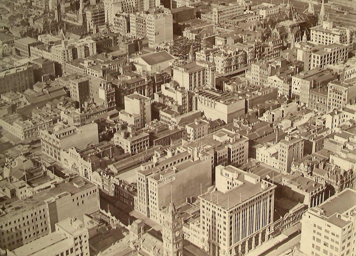 Bourke Street looking south, showing the London Stores, Coles and Myer, Melbourne City (1927–28)