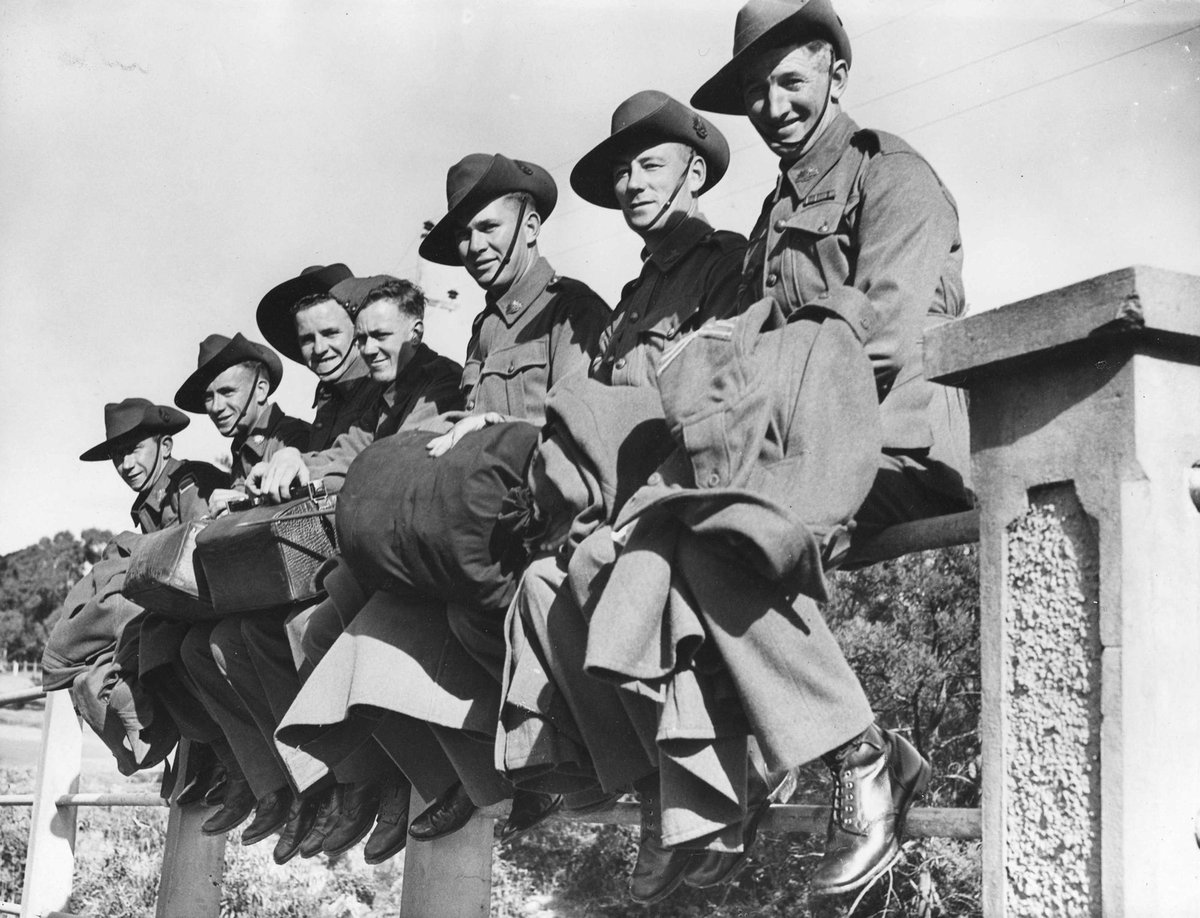 A.I.F. at Balcombe. Waiting for a lift to Melbourne for weekend leave (c. 1942)