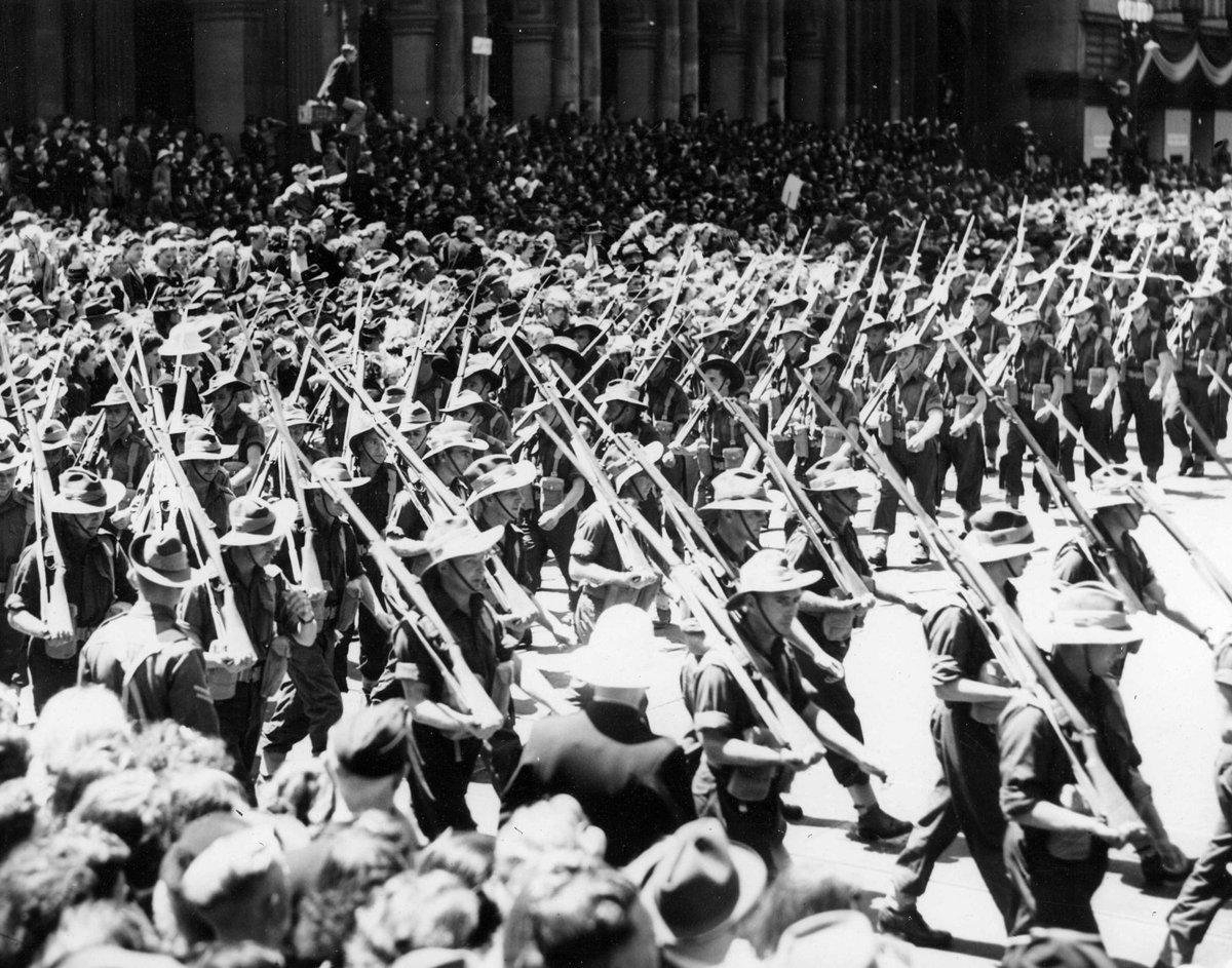 17th Brigade marching through Melbourne (c. 1943)