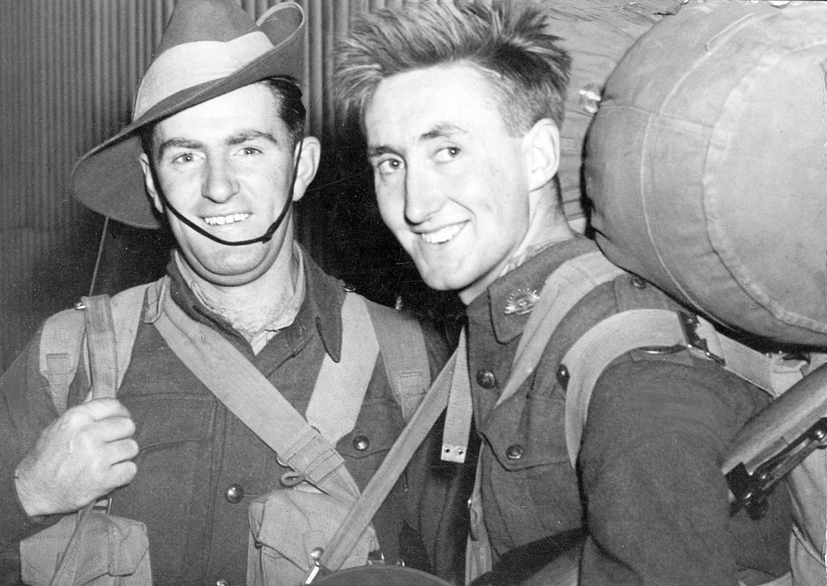Drivers J.W. Taylor & J.A. Gillies returned A.I.F. at Spencer St. today, Melbourne City (c. 1943)
