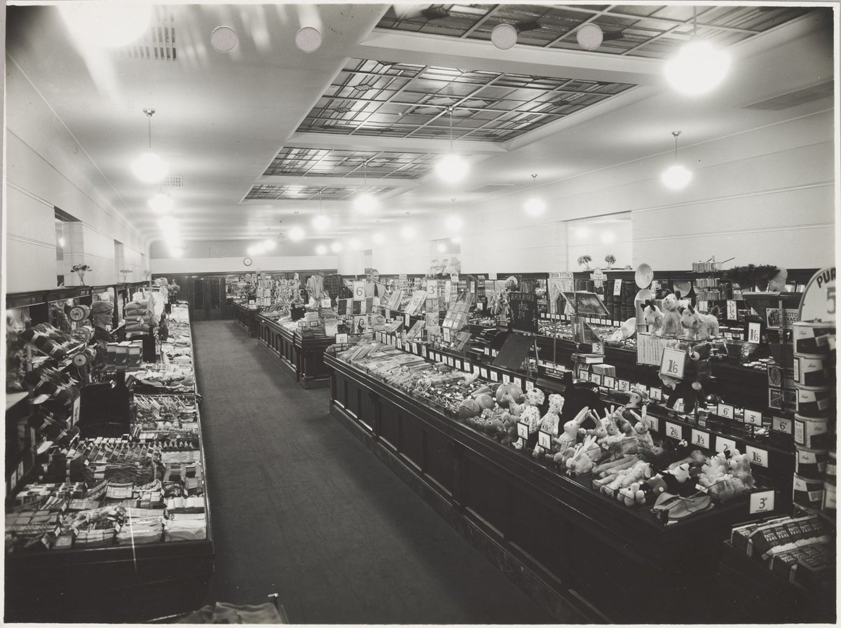 Interior of Coles store showing merchandise priced from 3d at Northcote Store No. 16 (1940)